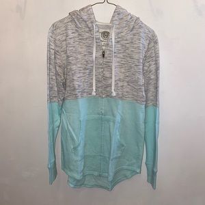 Mint & gray zip up hoodie